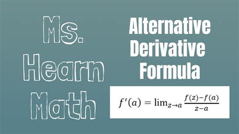 5 Ways To Apply Alternate Derivative Form