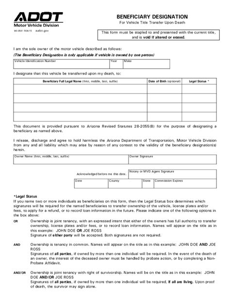 5 Ways To Complete Adot Beneficiary Designation Form