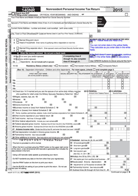 5 Ways To Complete Arizona 140nr Form Correctly