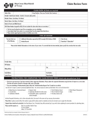 5 Ways To Complete Bcbs Of Texas Claim Review Form