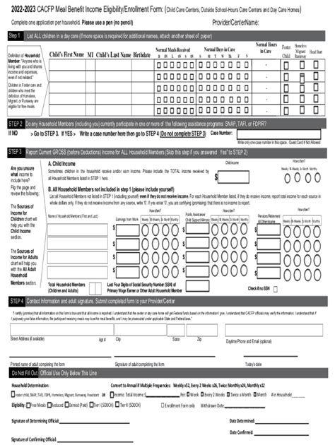 5 Ways To Complete Cacfp Income Eligibility Form Correctly