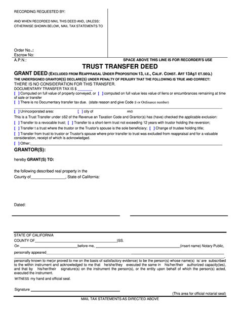 5 Ways To Complete California Trust Transfer Deed