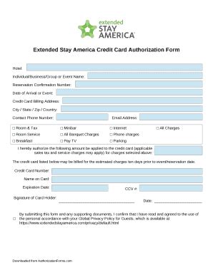 5 Ways To Complete Extended Stay America Authorization Form