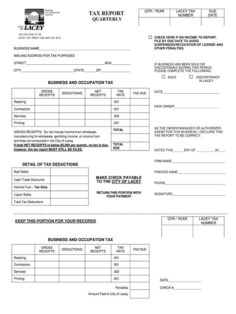 5 Ways To Complete Lacey B&O Tax Form