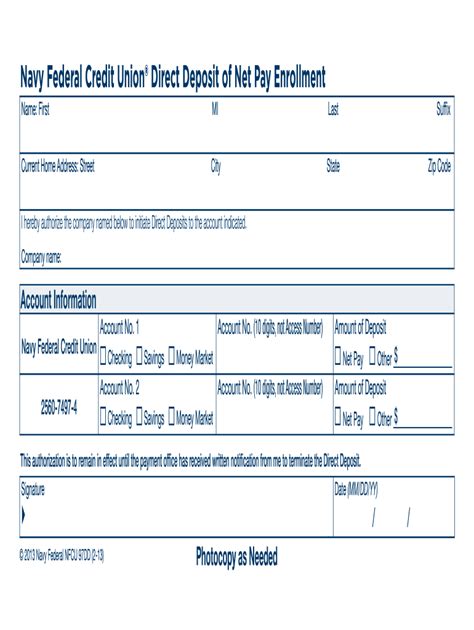 5 Ways To Complete Navy Federal Direct Deposit Form