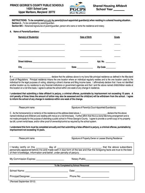 5 Ways To Complete Pgcps Shared Housing Form