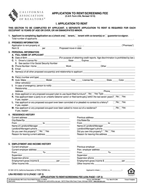 5 Ways To Complete Rent Screening Fee Form