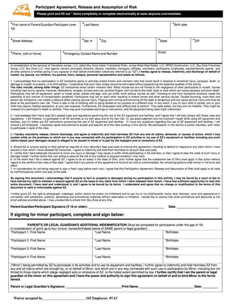 5 Ways To Complete Skyzone Waiver Form Online