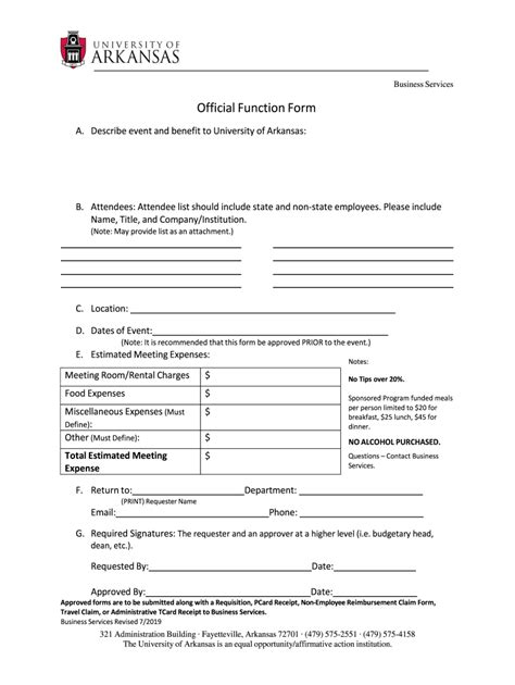 5 Ways To Complete Uark Official Function Form