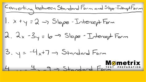 5 Ways To Convert Slope-Intercept To Standard Form