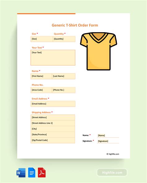 5 Ways To Create Google Docs T Shirt Order Form