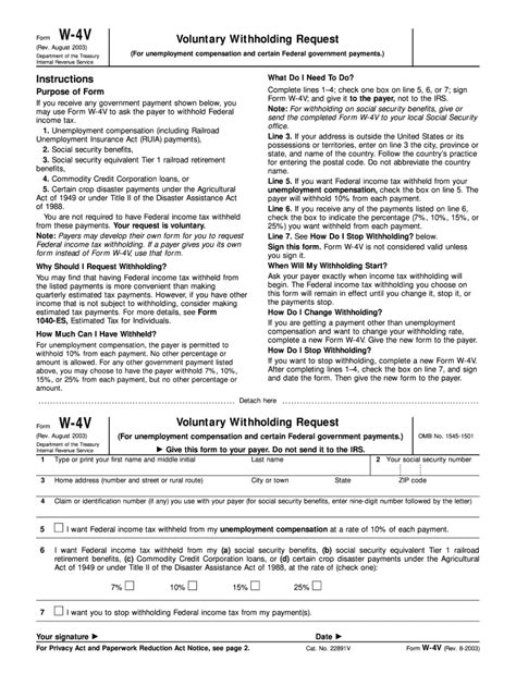 5 Ways To Easily Access Irs Form W-4v Printable