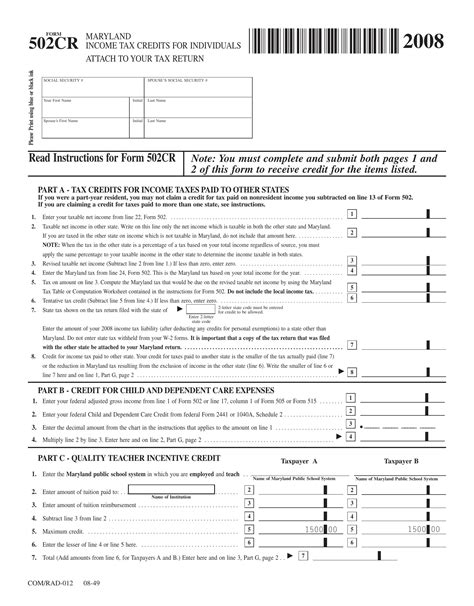 5 Ways To File Maryland Form 502cr Correctly