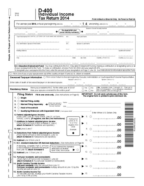 5 Ways To File North Carolina State Income Tax Form