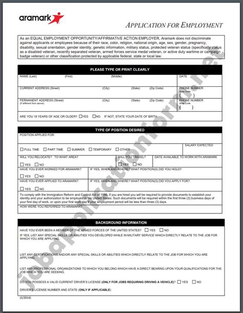 5 Ways To Fill Aramark Job Application Form