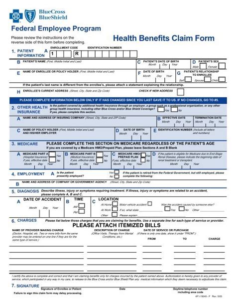 5 Ways To Fill Blue Cross Blue Shield Federal Claim Form