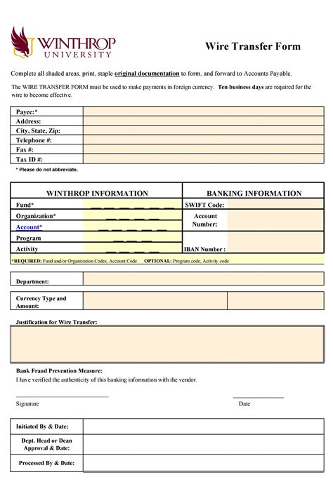 5 Ways To Fill Chase Wire Transfer Form Template