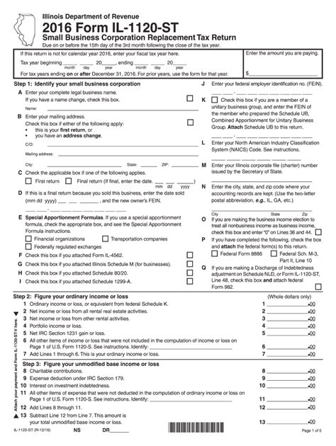 5 Ways To Fill Illinois Form 1120 St