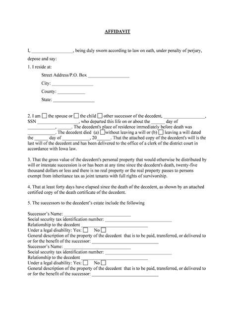 5 Ways To Fill Iowa Small Estate Affidavit Form