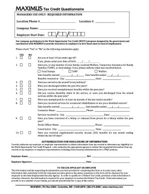 5 Ways To Fill Maximus Tax Credit Questionnaire Form