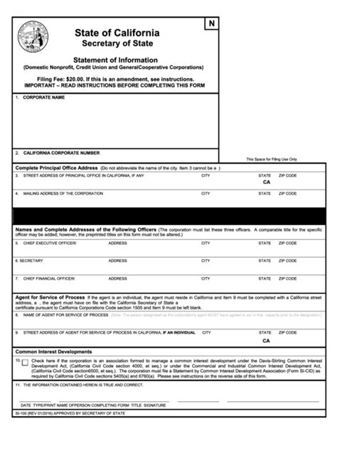 5 Ways To Fill Out A Statement Of Information Form Si 100