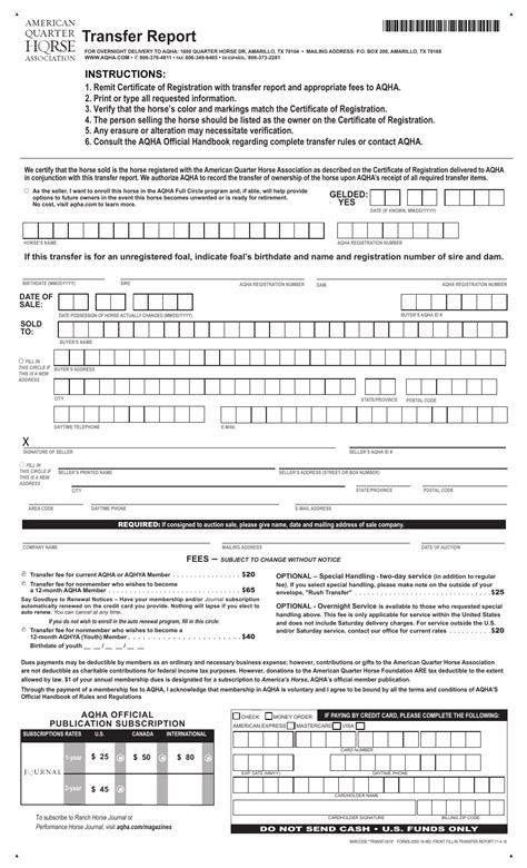 5 Ways To Fill Out An Aqha Transfer Form