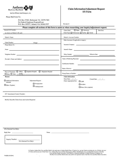 5 Ways To Fill Out Anthem Form 151