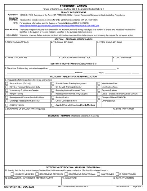 5 Ways To Fill Out Army Form 4187