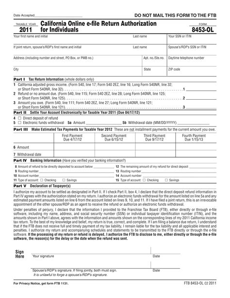 5 Ways To Fill Out California Form 8453-Ol