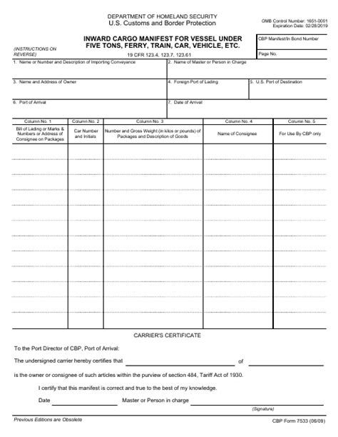 5 Ways To Fill Out Cbp Form 7533