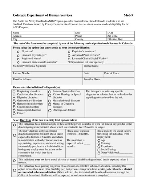 5 Ways To Fill Out Colorado Med 9 Form Correctly