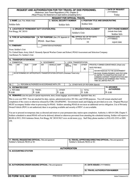 5 Ways To Fill Out Da Form 1610 Correctly