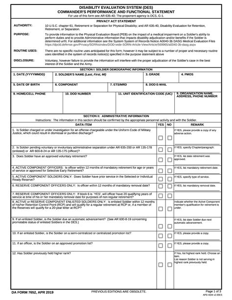 5 Ways To Fill Out Da Form 7652