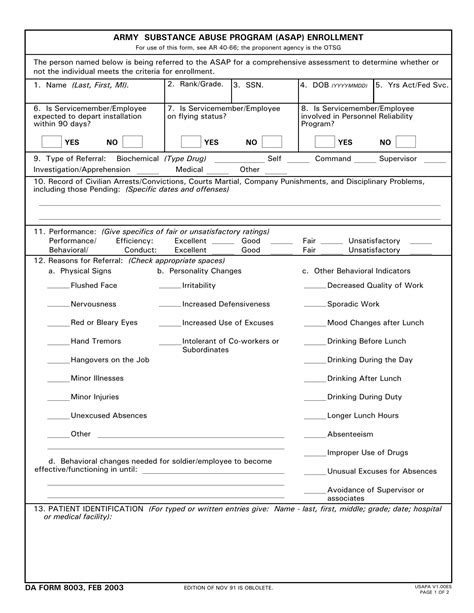 5 Ways To Fill Out Da Form 8003 Correctly