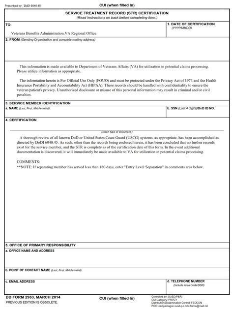 5 Ways To Fill Out Dd Form 2963 Correctly