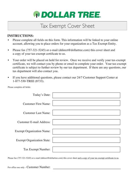 5 Ways To Fill Out Dollar Tree Tax Exempt Form