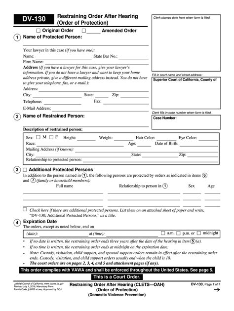 5 Ways To Fill Out Dv 130 Form Correctly