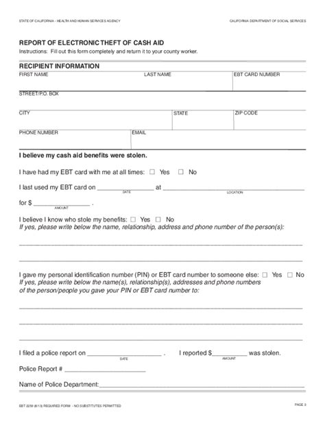 5 Ways To Fill Out Ebt Form 2259 Correctly