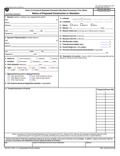 5 Ways To Fill Out Faa Form 7460-1