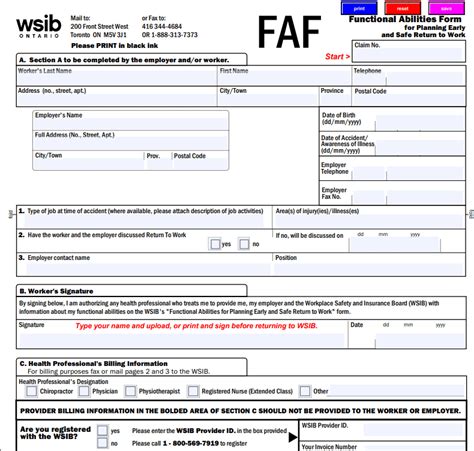 5 Ways To Fill Out Faf Wsib Form Correctly