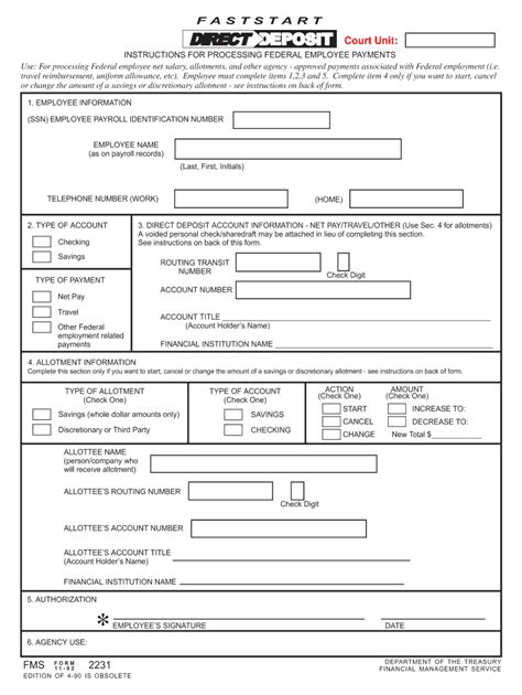 5 Ways To Fill Out Fms 2231 Form Correctly