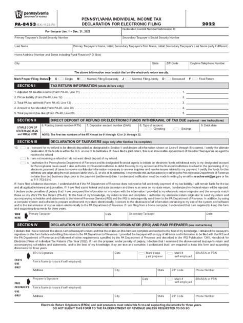 5 Ways To Fill Out Form Pa-8453 Correctly