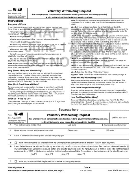 5 Ways To Fill Out Form W-4v Correctly