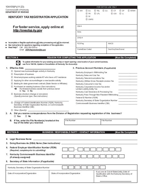 5 Ways To Fill Out Ky Form 10a100 Correctly