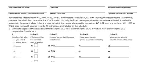 5 Ways To Fill Out Minnesota Form M1w Correctly