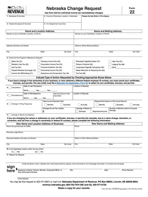 5 Ways To Fill Out Nebraska Form 22 Correctly