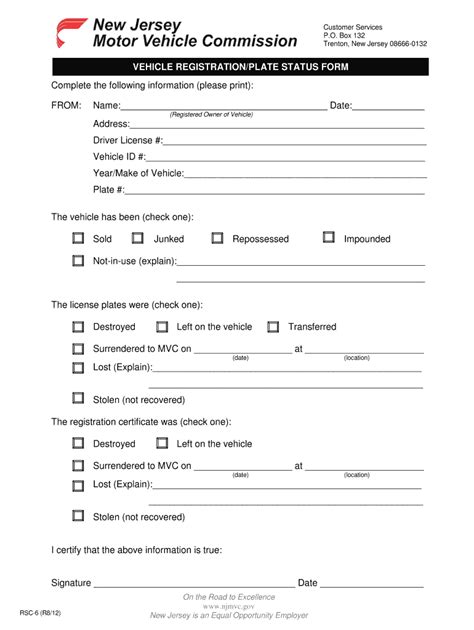 5 Ways To Fill Out Nj Rsc6 Form Correctly