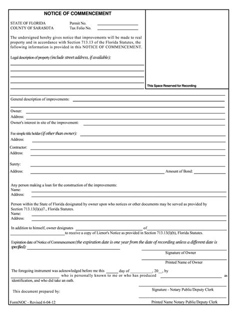 5 Ways To Fill Out Sarasota County Noc Form