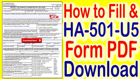 5 Ways To Fill Out Ssa Form Ha-501-U5 Correctly