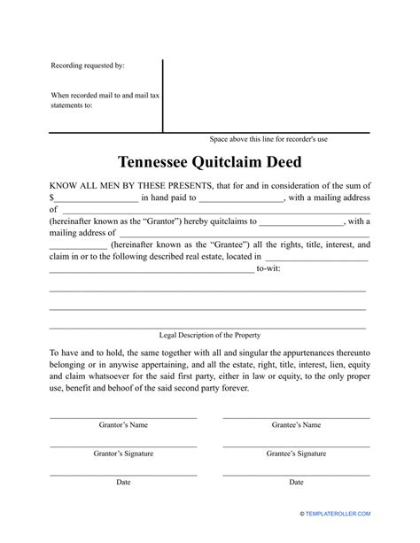 5 Ways To Fill Out Tennessee Quitclaim Deed Form